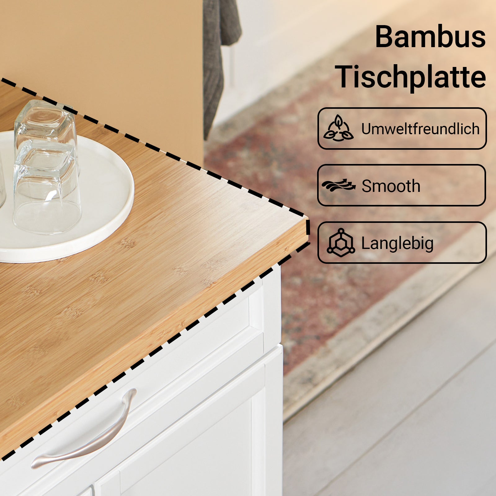 SoBuy | Küchenwagen | Küchenschrank | Servierwagen Weiß | FKW13-WN