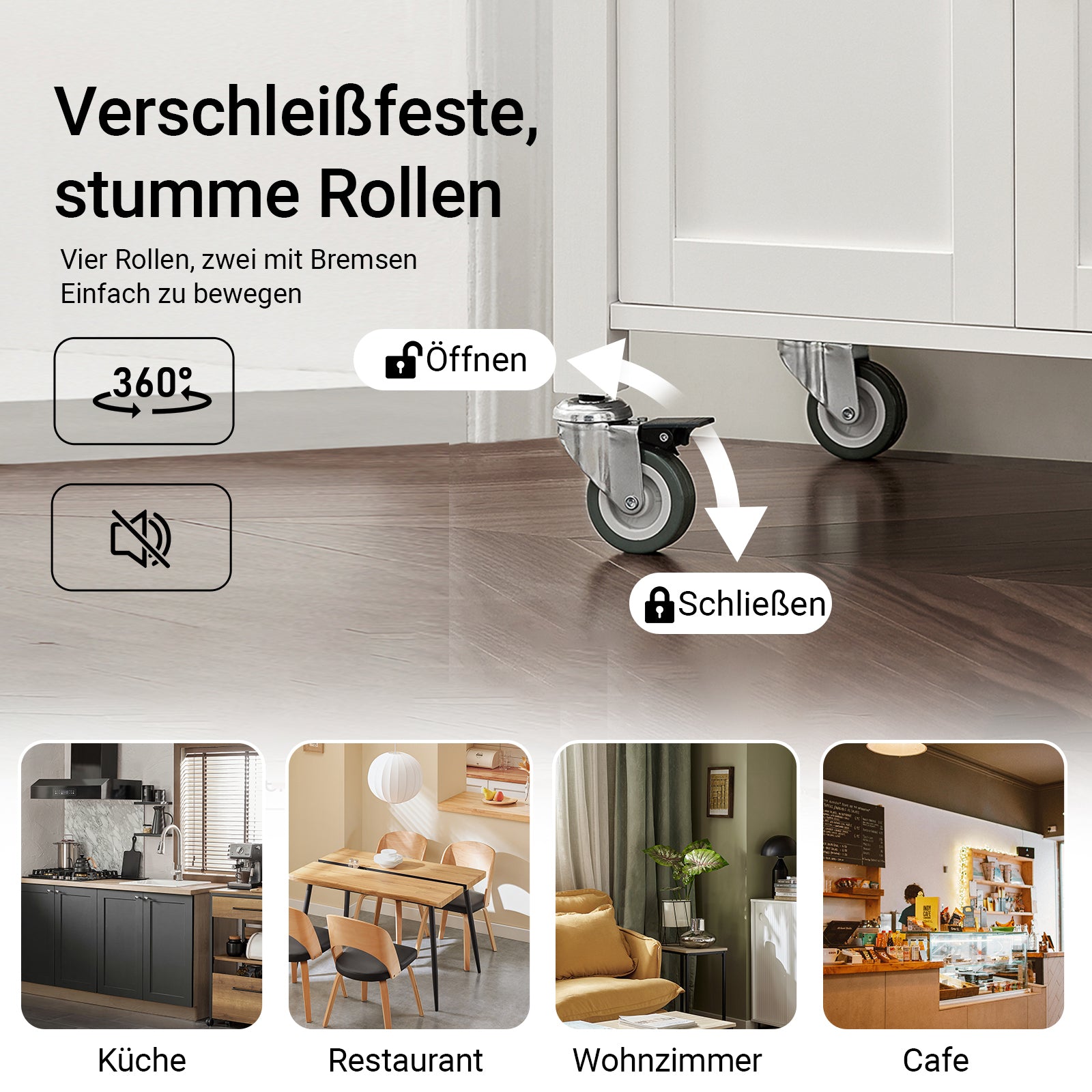 Vorverkauf | SoBuy | Servierwagen | aus Kautschukholz | Weiß-Natur | 60x92x45cm | FKW22-WN