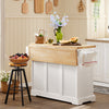 SoBuy | Kücheninsel | Küchenwagen mit erweiterbarer Arbeitsfläche | Küchenschrank Weiß | FKW41-WN