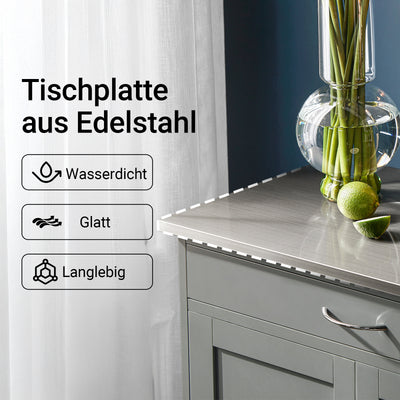 SoBuy Servierwagen mit Flaschenablagen Küchenwagen Hellgrau 67x86x38cm FKW45-HG