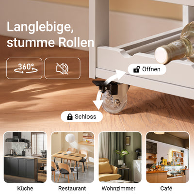 Vorverkauf | SoBuy | Küchenwagen mit Rollen | Khaki | 67x86x38cm | FKW45-KA