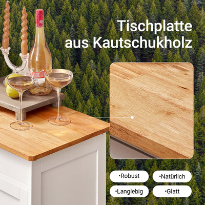 SoBuy Servierwagen mit Flaschenablagen Küchenwagen Weiß 67x86x38cm FKW45-WN