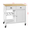 SoBuy | Küchenschrank Weiß | Küchenwagen mit Schubladen | Servierwagen Holz | FKW62-WN
