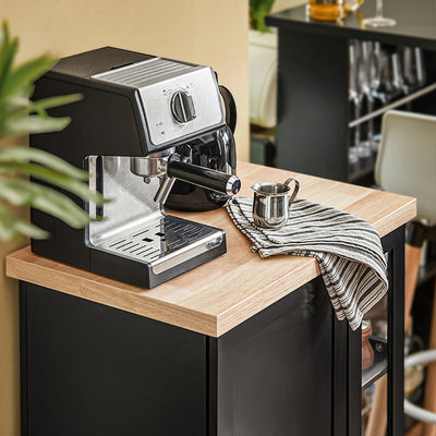 SoBuy | Küchenwagen | Servierwagen | mit 3 Ablagefächern | Schwarz | 60x90x40cm | FKW75-SCH