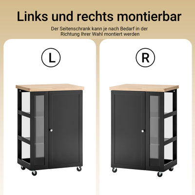 SoBuy | Küchenwagen | Servierwagen | mit 3 Ablagefächern | Schwarz | 60x90x40cm | FKW75-SCH