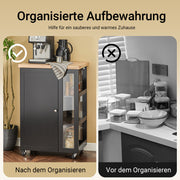 SoBuy | Küchenwagen | Servierwagen | mit 3 Ablagefächern | Schwarz | 60x90x40cm | FKW75-SCH