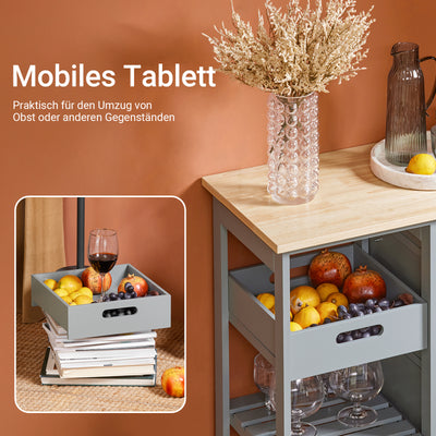 SoBuy Küchenwagen Servierwagen Für Küche, Esszimmer Hellgrau 67x84,5x37cm FKW79-HG