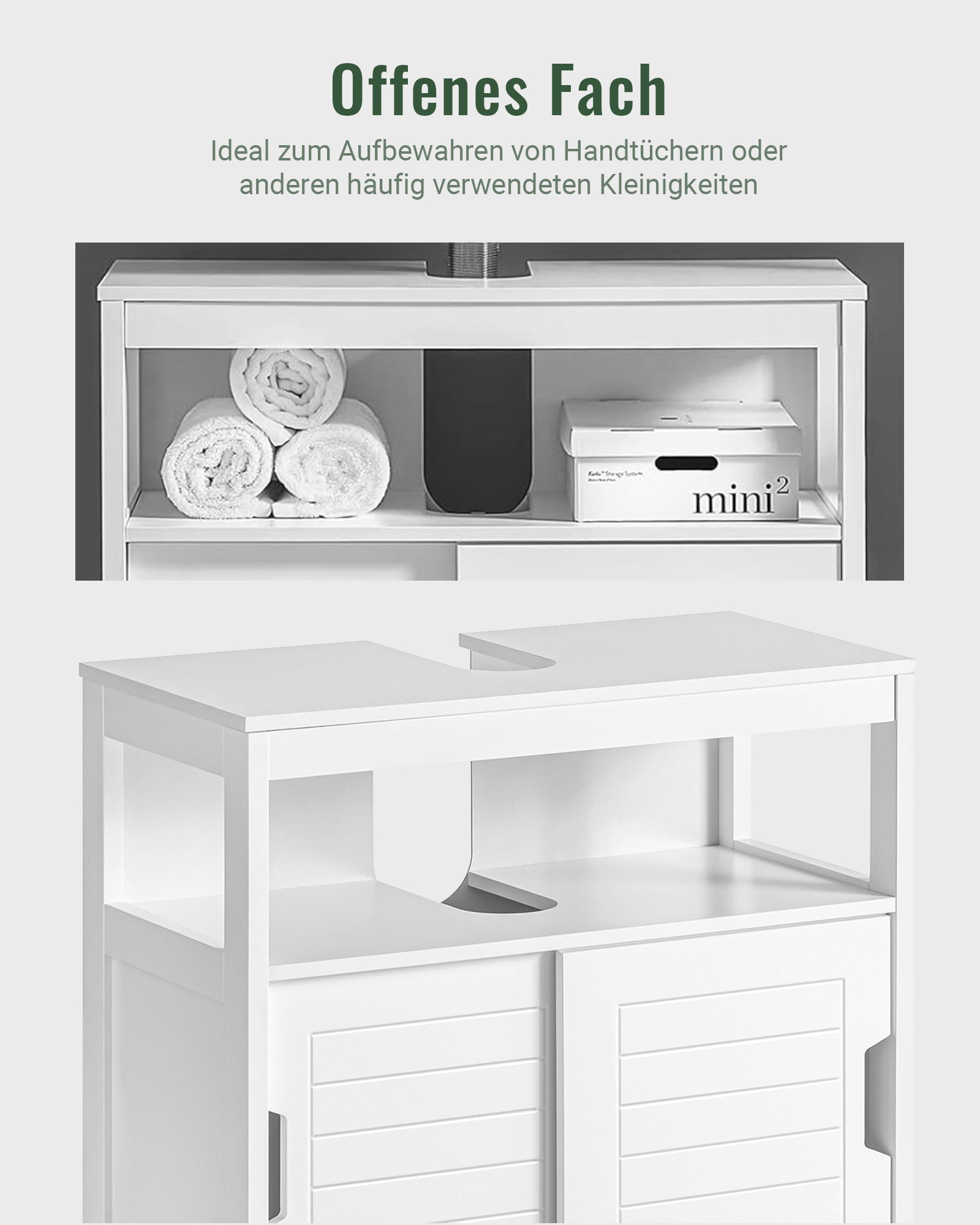 SoBuy | Waschbeckenunterschrank Weiß | Badezimmerschrank | Badmöbel Landhaus | FRG128-W