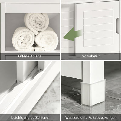 SoBuy | Waschbeckenunterschrank Weiß | Badezimmerschrank | Badmöbel Landhaus | FRG128-W
