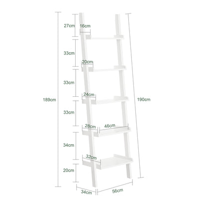 SoBuy | Leiterregal | Dekoleiter Weiß | Treppenregal | FRG17-W