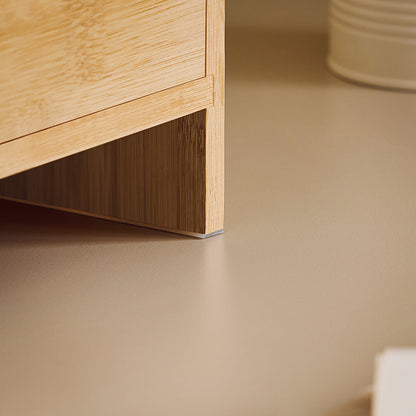 SoBuy | Monitorerhöhung | Monitorständer mit Schubladen | Bambus | FRG198-N