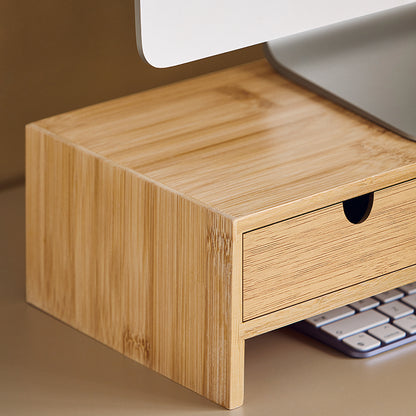 SoBuy | Monitorerhöhung | Monitorständer mit Schubladen | Bambus | FRG198-N