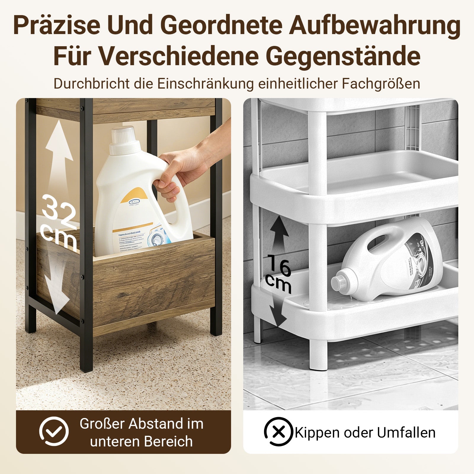 SoBuy | Badezimmerschrank mit 4 stabilen Regalen | Nischenregal 20cm | FRG226-H-F