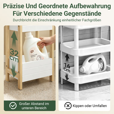 SoBuy | Badregal schmal mit 4 stabilen Regalen Weiß | FRG226-H-WN