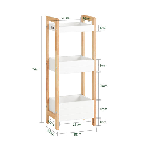 SoBuy | Badregal | kleines Regal | Aufbewahrungsregal Weiß | FRG226-WN