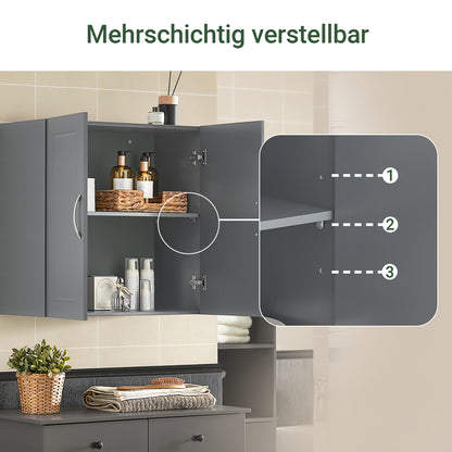 SoBuy | Wandschrank | Hängeschrank | Badschrank Grau | Medizinschrank | FRG231-DG