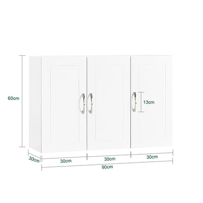Vorverkauf | SoBuy | Hängeschrank mit 2 Türen | Badschrank | Wandschrank | Weiß | FRG231-L-W