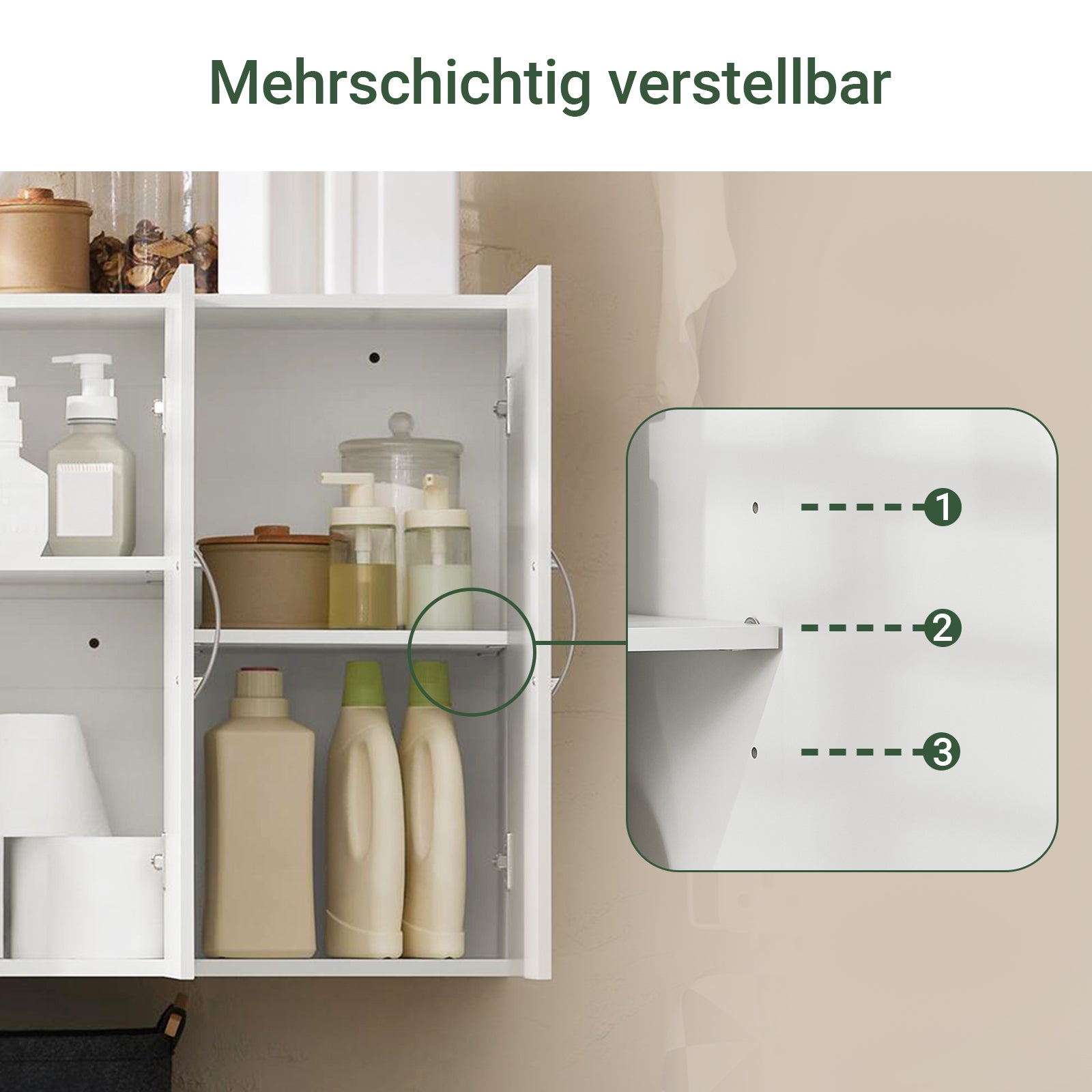 Vorverkauf | SoBuy | Hängeschrank mit 2 Türen | Badschrank | Wandschrank | Weiß | FRG231-L-W