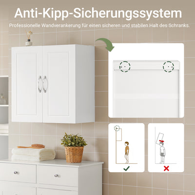 SoBuy | Wandschrank Bad | Hängeschrank | Badschrank Weiß | FRG231-W