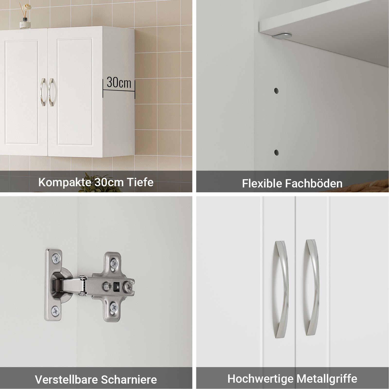 SoBuy | Wandschrank Bad | Hängeschrank | Badschrank Weiß | FRG231-W