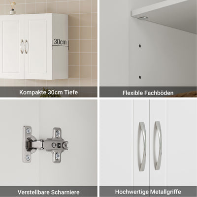 SoBuy | Wandschrank Bad | Hängeschrank | Badschrank Weiß | FRG231-W