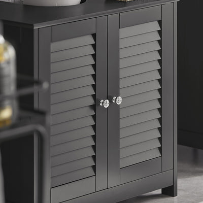 SoBuy | Waschbeckenunterschrank | Badezimmerunterschrank Dunkelgrau | FRG237-II-DG