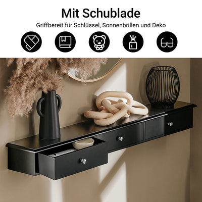 SoBuy Schweberegal Wandschublade Hängeschrank | Wandregal | Schwarz