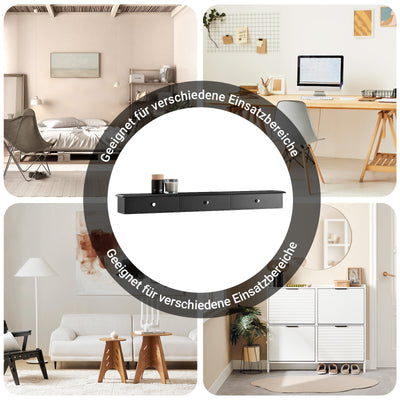 Vorverkauf | SoBuy | Schweberegal | Wandschublade | Hängeschrank | Wandregal | Schwarz | FRG43-L-SCH