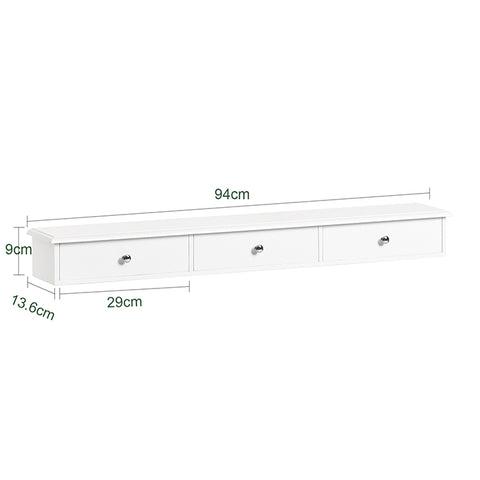 SoBuy | Schweberegal | Wandschublade | Wandregal Weiß | FRG43-L-W