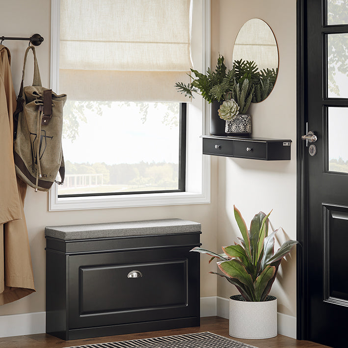 Vorverkauf | SoBuy | Schweberegal | Wandschrank | Hängeschublade | Wandregal | Schwarz | FRG43-SCH