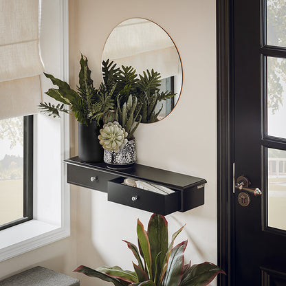 Vorverkauf | SoBuy | Schweberegal | Wandschrank | Hängeschublade | Wandregal | Schwarz | FRG43-SCH