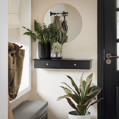 Vorverkauf | SoBuy | Schweberegal | Wandschrank | Hängeschublade | Wandregal | Schwarz | FRG43-SCH