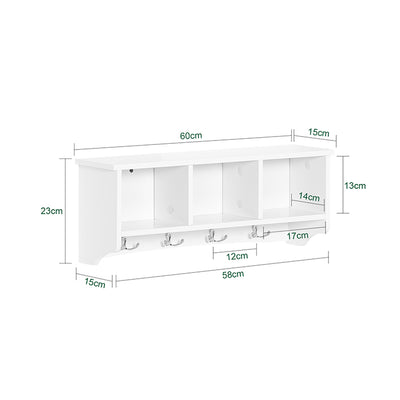 SoBuy | Wandgarderobe | Hängeregal | Flurgarderobe Weiß | FRG48-W