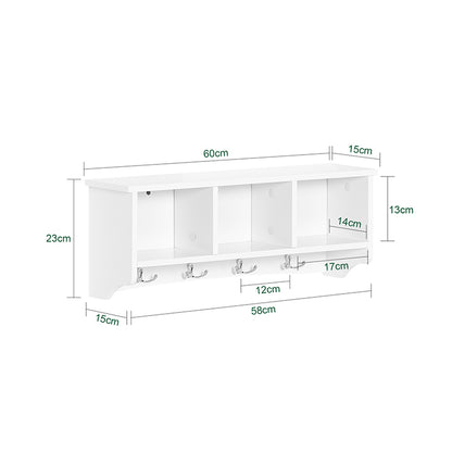 SoBuy | Wandgarderobe | Hängeregal | Flurgarderobe Weiß | FRG48-W