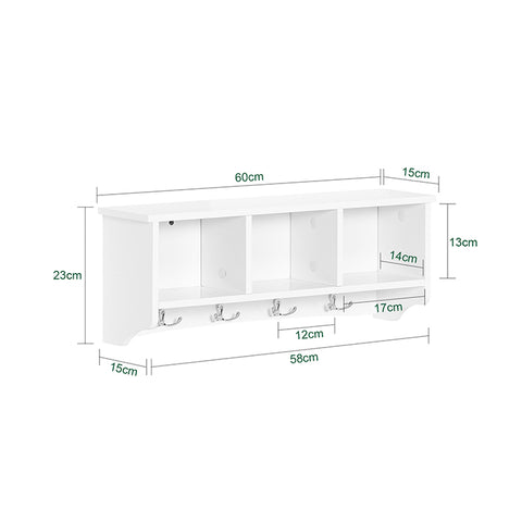 SoBuy | Wandgarderobe | Hängeregal | Flurgarderobe Weiß | FRG48-W