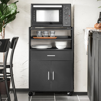 Vorverkauf | SoBuy | Küchenschrank | Rollschrank | mit 1 Schieb-Ablage | Schwarz | FSB09-SCH