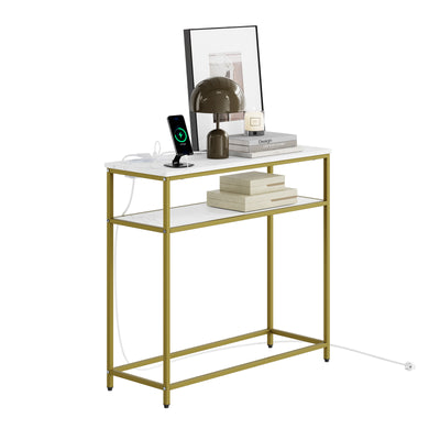 SoBuy Konsolentisch schmal mit USB und Typ-C für Flur FSB106-E-G