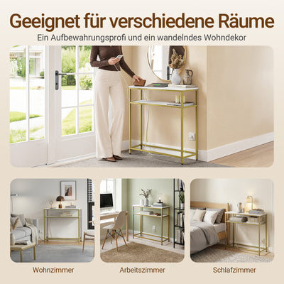 SoBuy Konsolentisch schmal mit USB und Typ-C für Flur FSB106-E-G