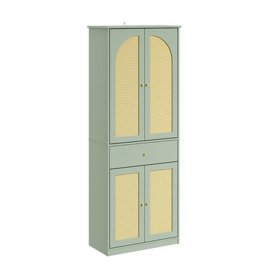 SoBuy | Flurschränke | Schuhschrank schmal hoch mit 4 Türen und 1 Schublade | Green | FSB107-GR