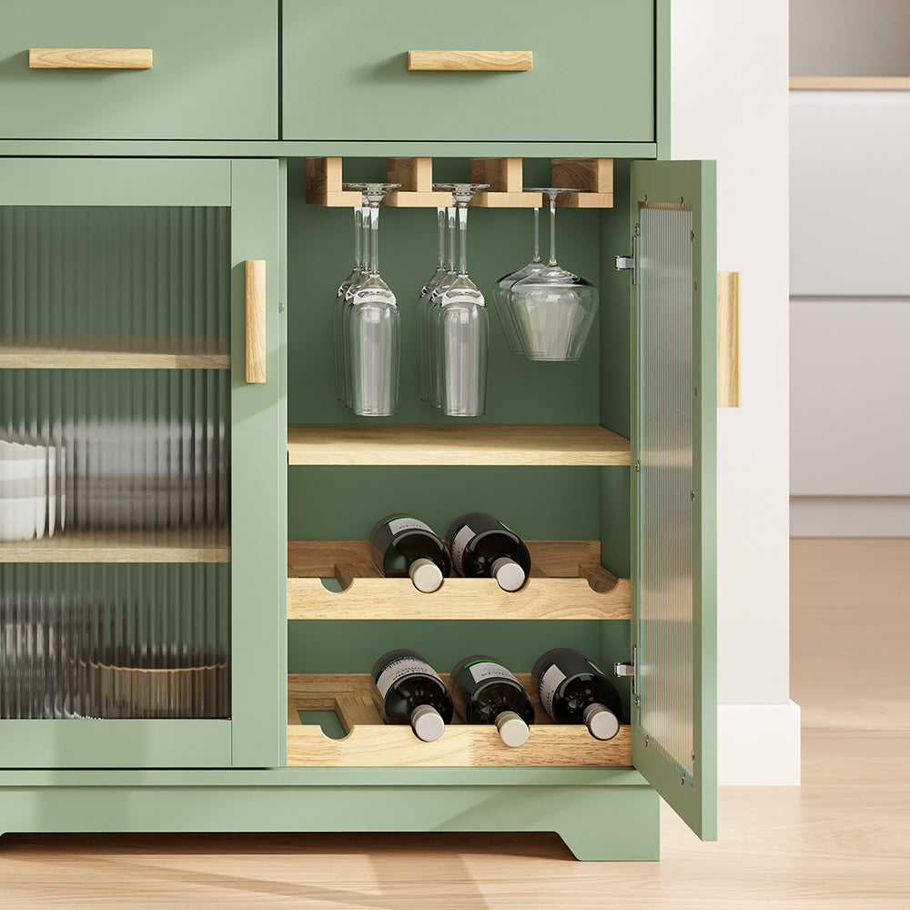 SoBuy | Hochschrank Küchenschrank freistehend Grün | 78×38×180 cm | FSB108-E-GR