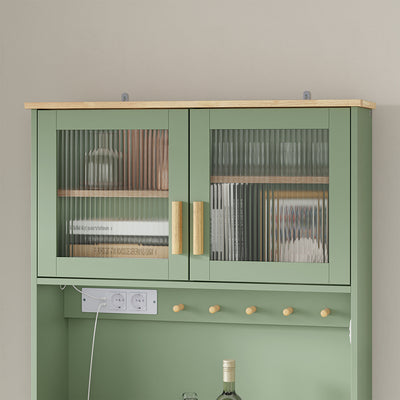 SoBuy | Hochschrank Küchenschrank freistehend Grün | 78×38×180 cm | FSB108-E-GR