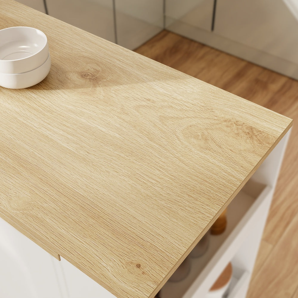 SoBuy Kücheninsel Küchenbar mit 1 Schublade & Besteckeinsatz Weiß 104×40×89 cm FSB110-WN