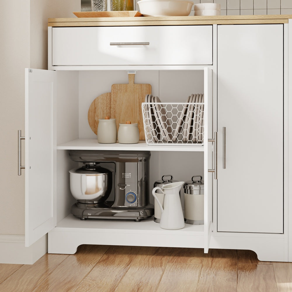 SoBuy Kücheninsel Küchenbar mit 1 Schublade & Besteckeinsatz Weiß 104×40×89 cm FSB110-WN