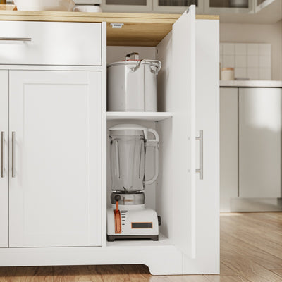 SoBuy Kücheninsel Küchenbar mit 1 Schublade & Besteckeinsatz Weiß 104×40×89 cm FSB110-WN