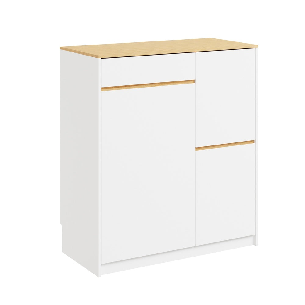SoBuy | Küchenschränke | Küchenschrank freistehend mit Arbeitsplatte und | White | FSB111-WN