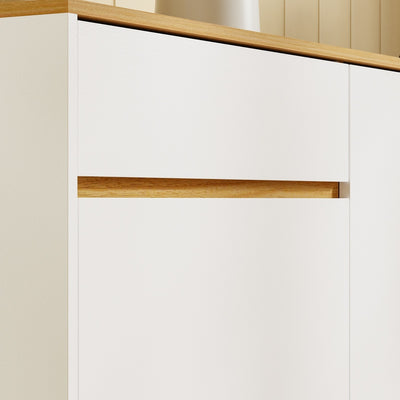 SoBuy | Küchenschränke | Küchenschrank freistehend mit Arbeitsplatte und | White | FSB111-WN