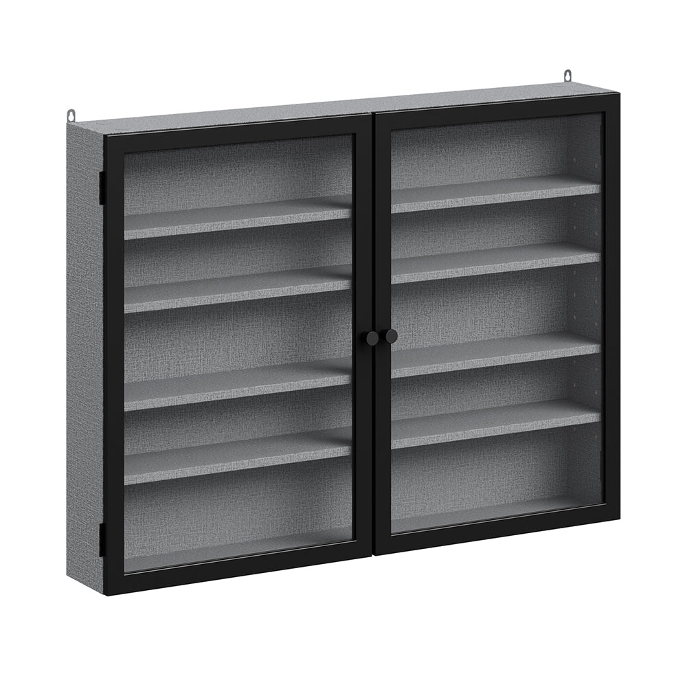 SoBuy | Sammelvitrine | Hängevitrine & Sammlervitrine Grau mit Glastüren | Grau | FSB113-DG