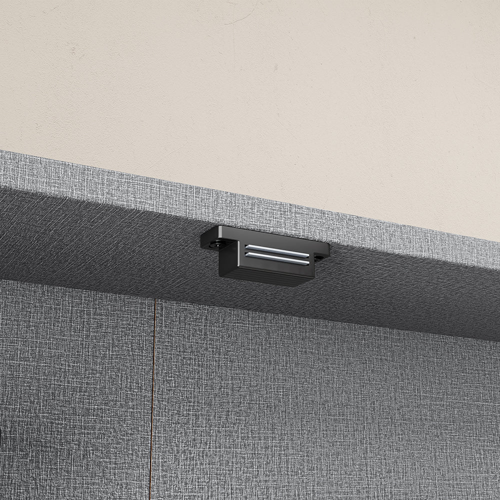 SoBuy | Sammelvitrine | Wandschrank hängend schmal mit 2 Türen | Grau | 80×12.2×80 cm | FSB113-H-DG