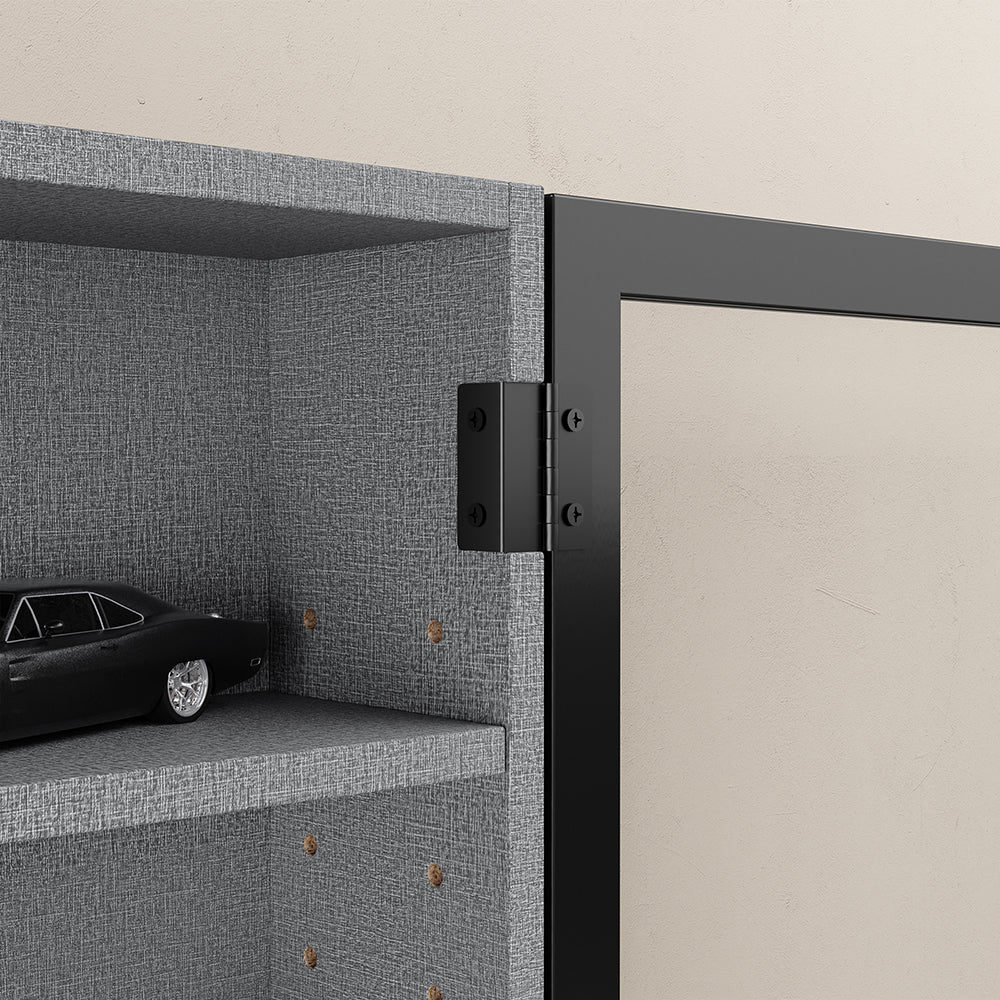 SoBuy | Sammelvitrine | Wandschrank hängend schmal mit 2 Türen | Grau | 80×12.2×80 cm | FSB113-H-DG