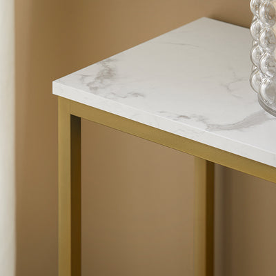 SoBuy | Konsolentisch mit goldenem Metallrahmen | Flurtisch | Sideboard | FSB29-G